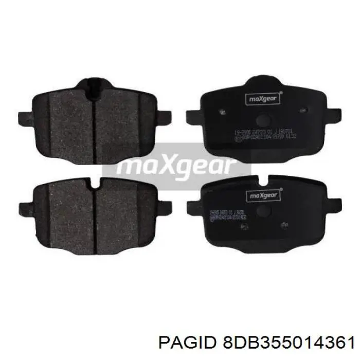 8DB355014361 HELLA-PAGID Колодки гальмівні задні, дискові