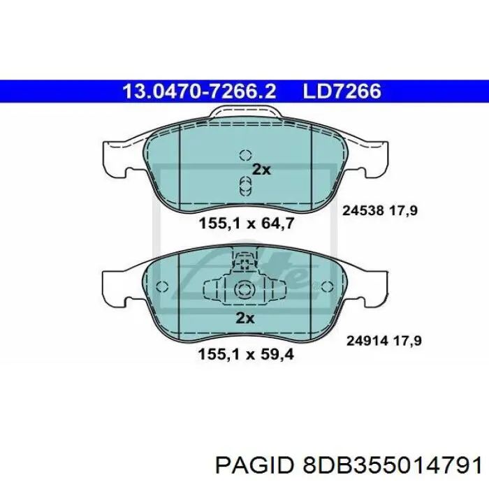Гальмівні колодки HELLA-PAGID 8DB355014791 ціна, від 21.07 USD