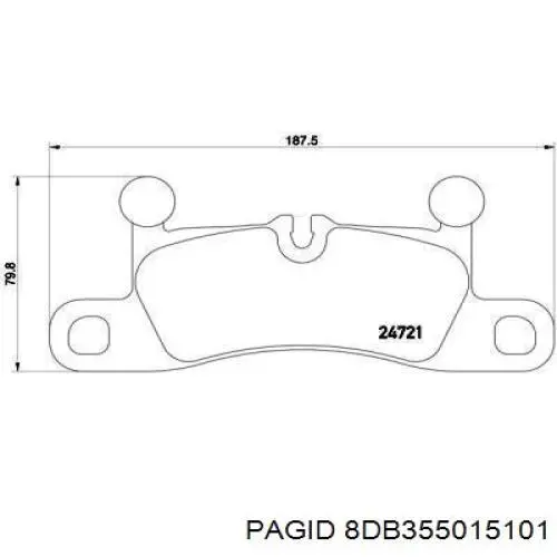 Купити 8DB355015101 HELLA-PAGID Задні колодки