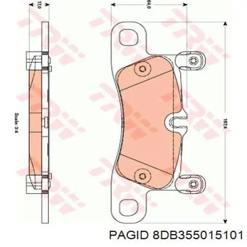 Задні гальмівні колодки 8DB355015101 HELLA-PAGID
