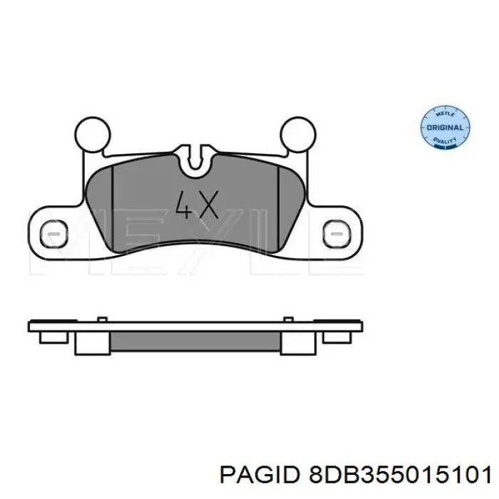 8DB355015101 HELLA-PAGID Колодки гальмівні задні, дискові