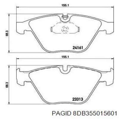 Колодки гальмівні передні, дискові 8DB355015601 HELLA-PAGID