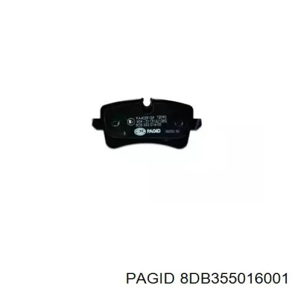 8DB355016001 HELLA-PAGID колодки гальмові задні, дискові