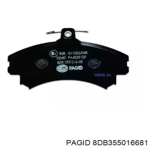 8DB355016681 HELLA-PAGID колодки гальмівні передні, дискові