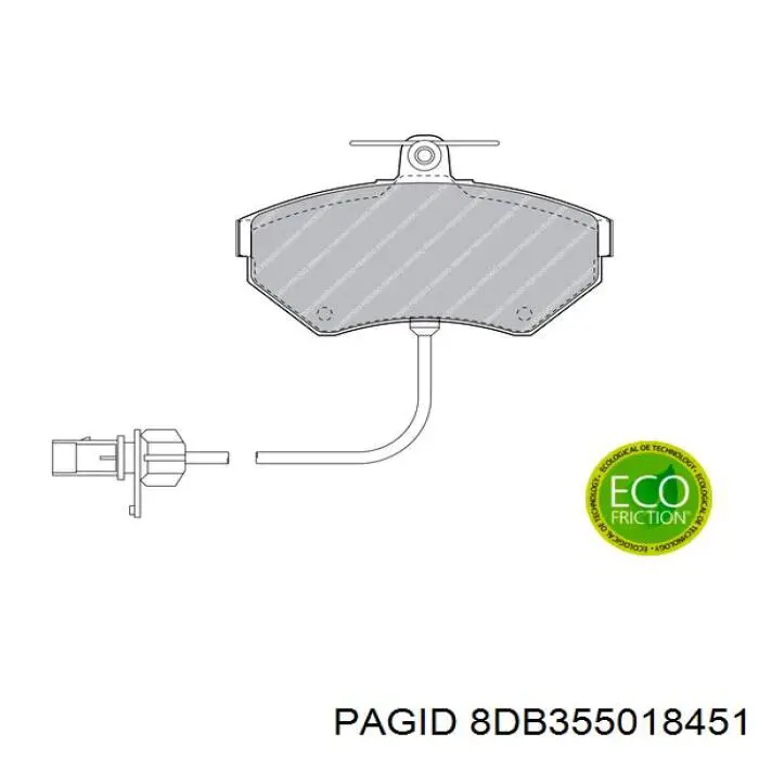 8DB355018451 HELLA-PAGID Передні гальмівні колодки