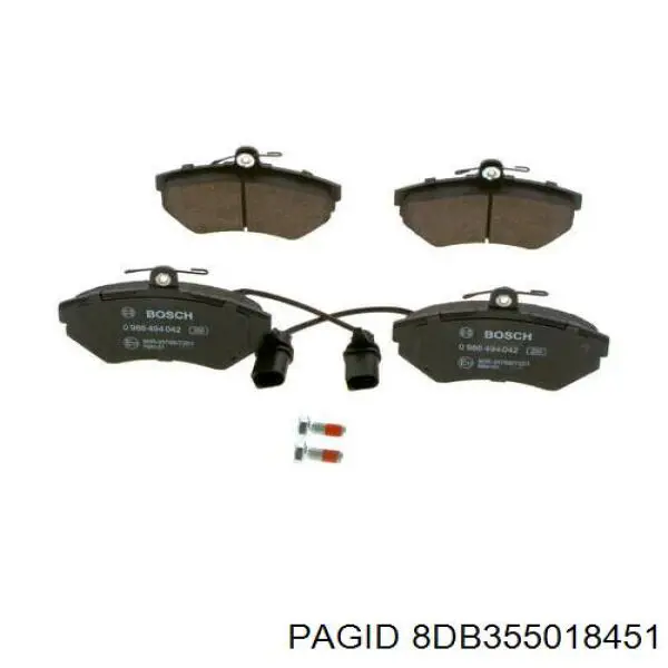8DB355018451 HELLA-PAGID Передні гальмівні колодки