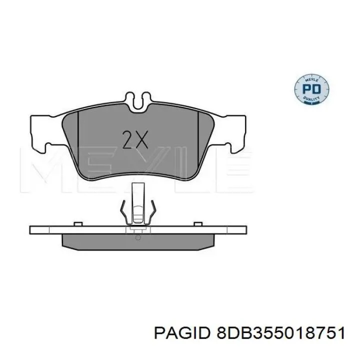 Купити 8DB355018751 HELLA-PAGID Задні колодки