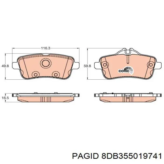 Задні гальмівні колодки HELLA-PAGID 8DB355019741 ціна, від 68.82 USD