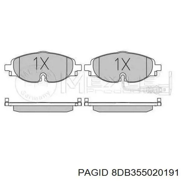 Купити 8DB355020191 HELLA-PAGID Колодки гальмівні передні, дискові