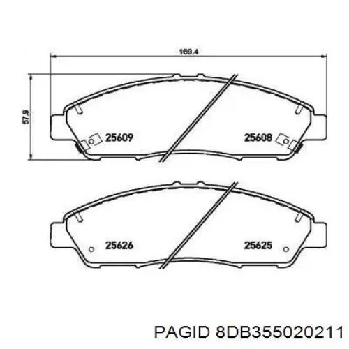 Гальмівні колодки HELLA-PAGID 8DB355020211 ціна, від 72.10 USD