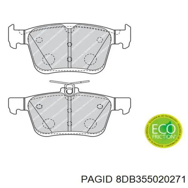 Задні гальмівні колодки 8DB355020271 HELLA-PAGID