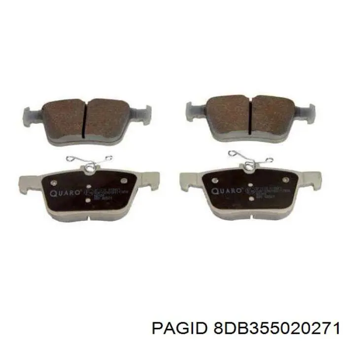 8DB355020271 HELLA-PAGID Колодки гальмівні задні, дискові