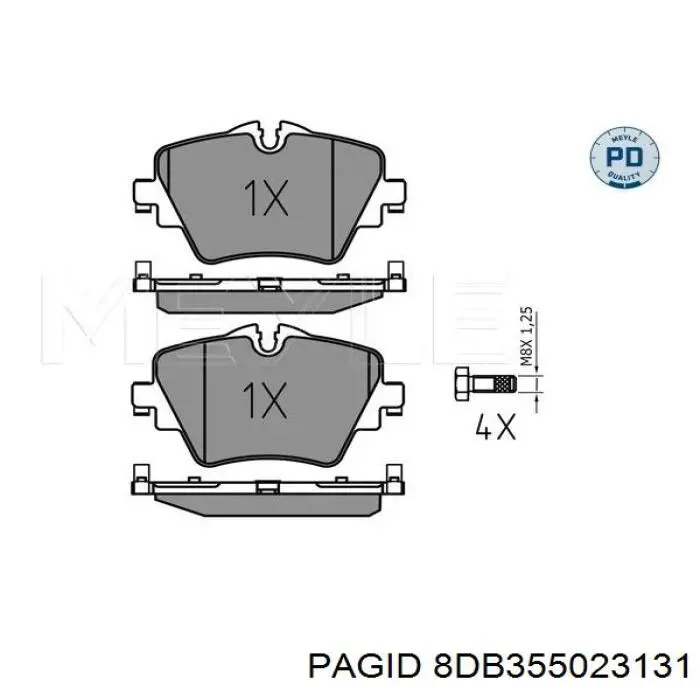Гальмівні колодки HELLA-PAGID 8DB355023131 ціна, від 64.83 USD