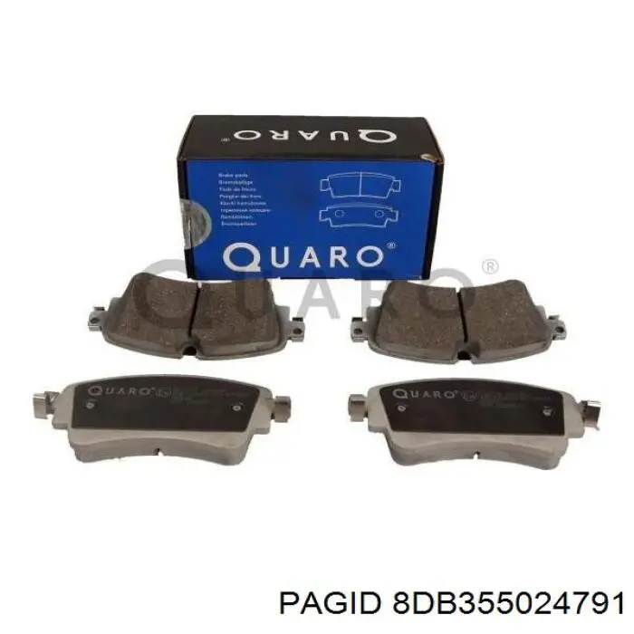 8DB355024791 HELLA-PAGID Колодки гальмівні задні, дискові