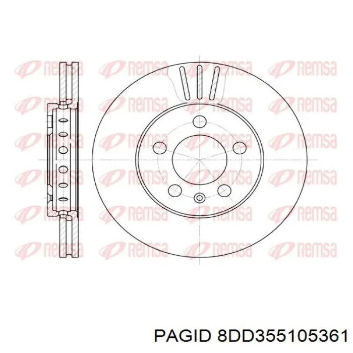 Диск переднього гальма HELLA-PAGID 8DD355105361 ціна, від 25.41 USD