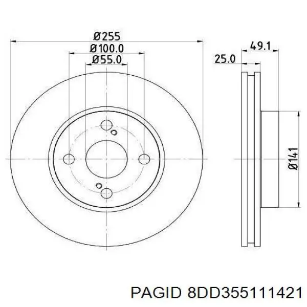 Задні дискові гальма HELLA-PAGID 8DD355111421 ціна, від 31.11 USD