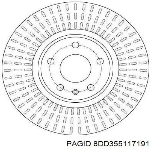 Диск гальмівний передній HELLA-PAGID 8DD355117191