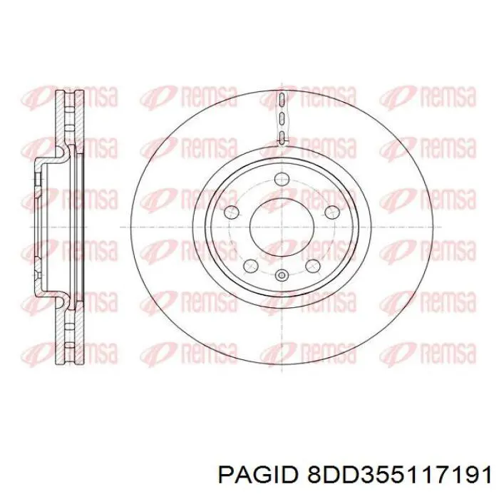 8DD355117191 HELLA-PAGID Гальмо дискове переднє