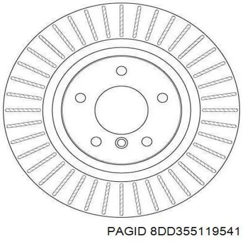 Купити 8DD355119541 HELLA-PAGID Диск заднього гальма