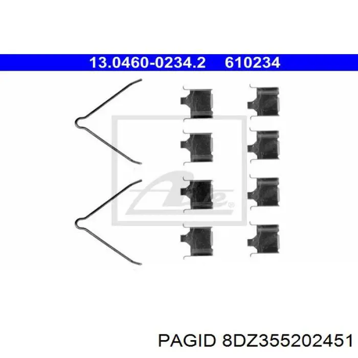 Пластина протискрипна кріплення гальмівної колодки, задня 8DZ355202451 PAGID