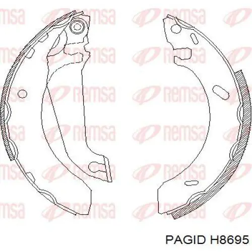 Колодки гальмові задні, барабанні HELLA-PAGID H8695 ціна, від 16.84 USD