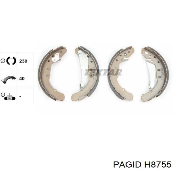 Купити H8755 HELLA-PAGID Колодки гальмові задні, барабанні