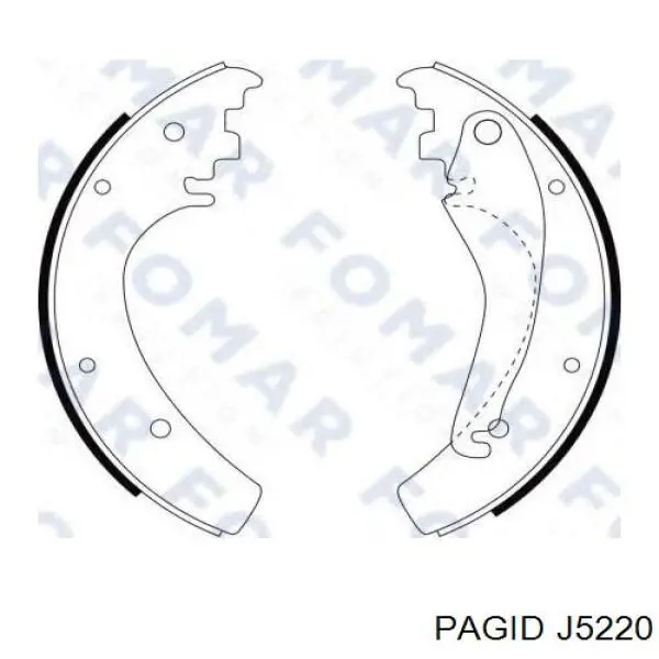 Колодки гальмові задні, барабанні HELLA-PAGID J5220 ціна, від 26.37 USD