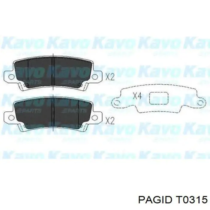 Колодки гальмівні передні, дискові T0315 HELLA-PAGID