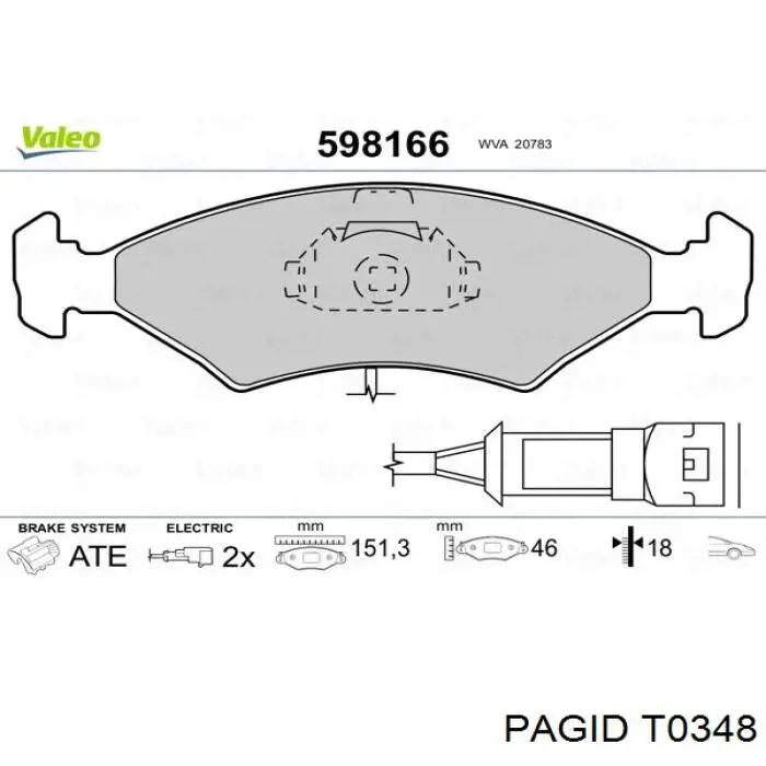 Гальмівні колодки HELLA-PAGID T0348 ціна, від 15.44 USD