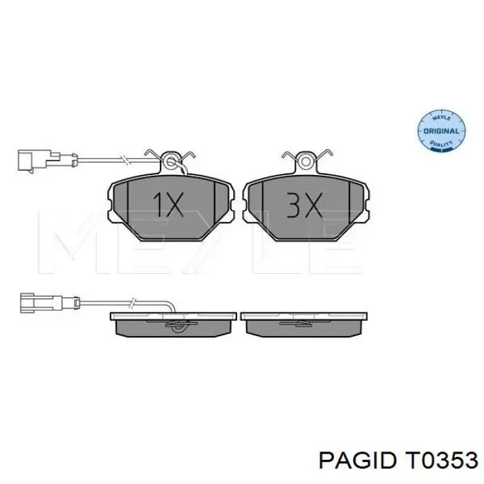 Купити T0353 HELLA-PAGID Колодки гальмівні передні, дискові