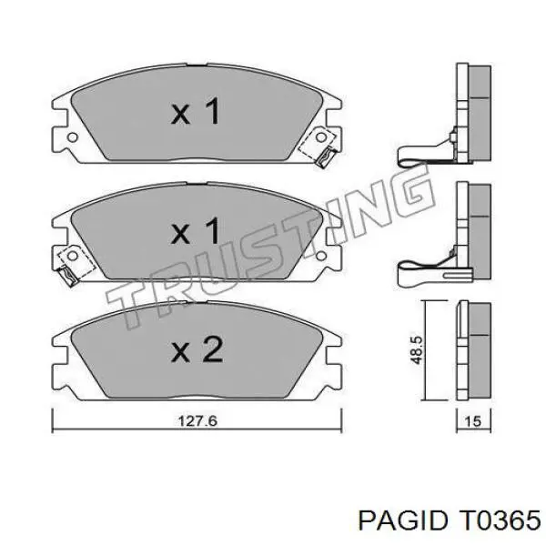 Колодки гальмівні передні, дискові T0365 HELLA-PAGID