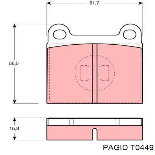 Передні тормозні колодки T0449 HELLA-PAGID