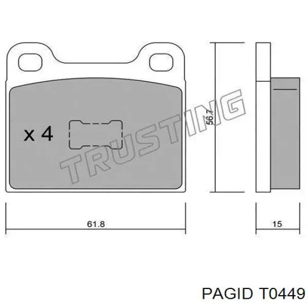 Купити T0449 HELLA-PAGID Колодки гальмівні передні, дискові
