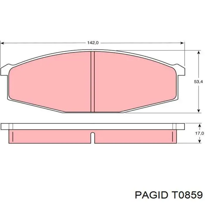 T0859 HELLA-PAGID Передні гальмівні колодки