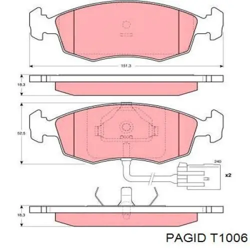Гальмівні колодки HELLA-PAGID T1006 ціна, від 14.82 USD