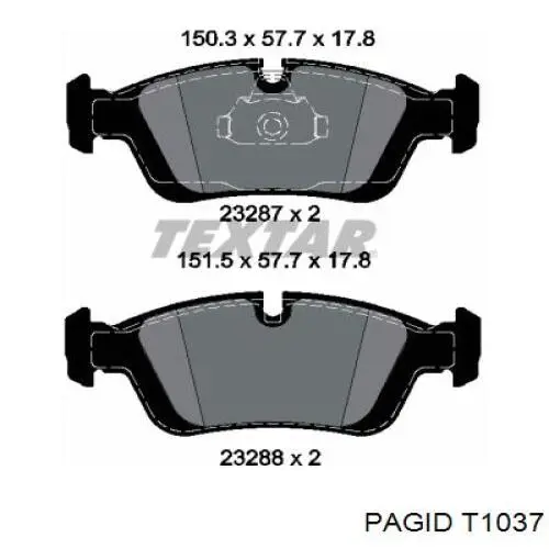 T1037 HELLA-PAGID Передні гальмівні колодки