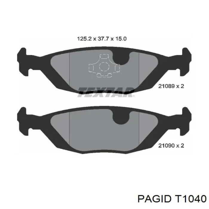 T1040 HELLA-PAGID Колодки гальмівні задні, дискові