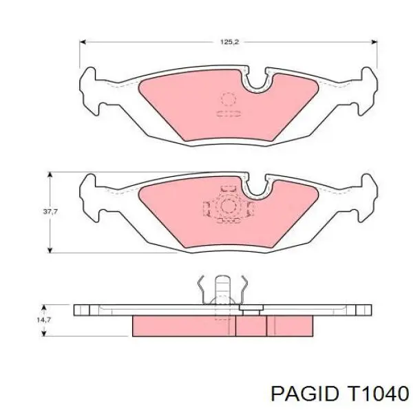 Задні гальмівні колодки HELLA-PAGID T1040 ціна, від 16.98 USD