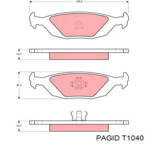 Купити T1040 HELLA-PAGID Задні колодки