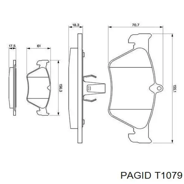 Купити T1079 HELLA-PAGID Колодки гальмівні передні, дискові