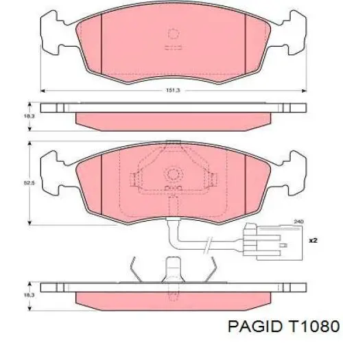 Гальмівні колодки HELLA-PAGID T1080 ціна, від 16.09 USD