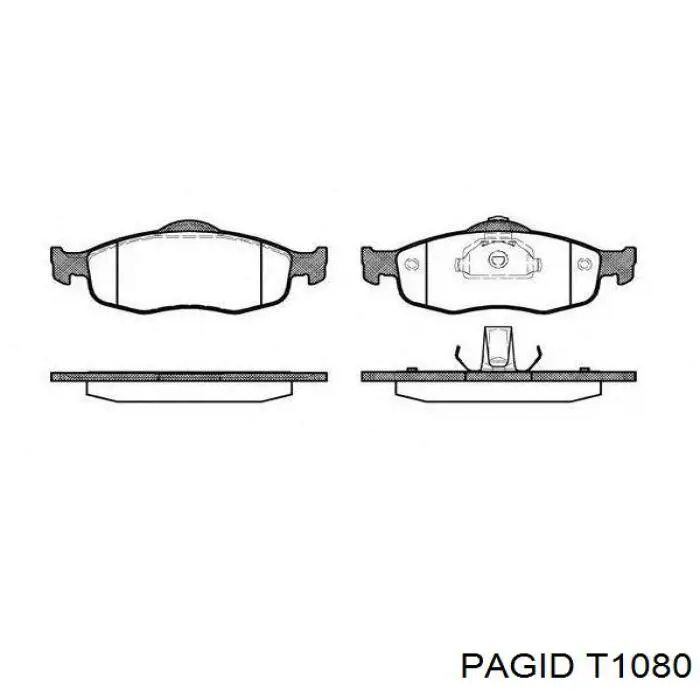 Купити T1080 HELLA-PAGID Колодки гальмівні передні, дискові