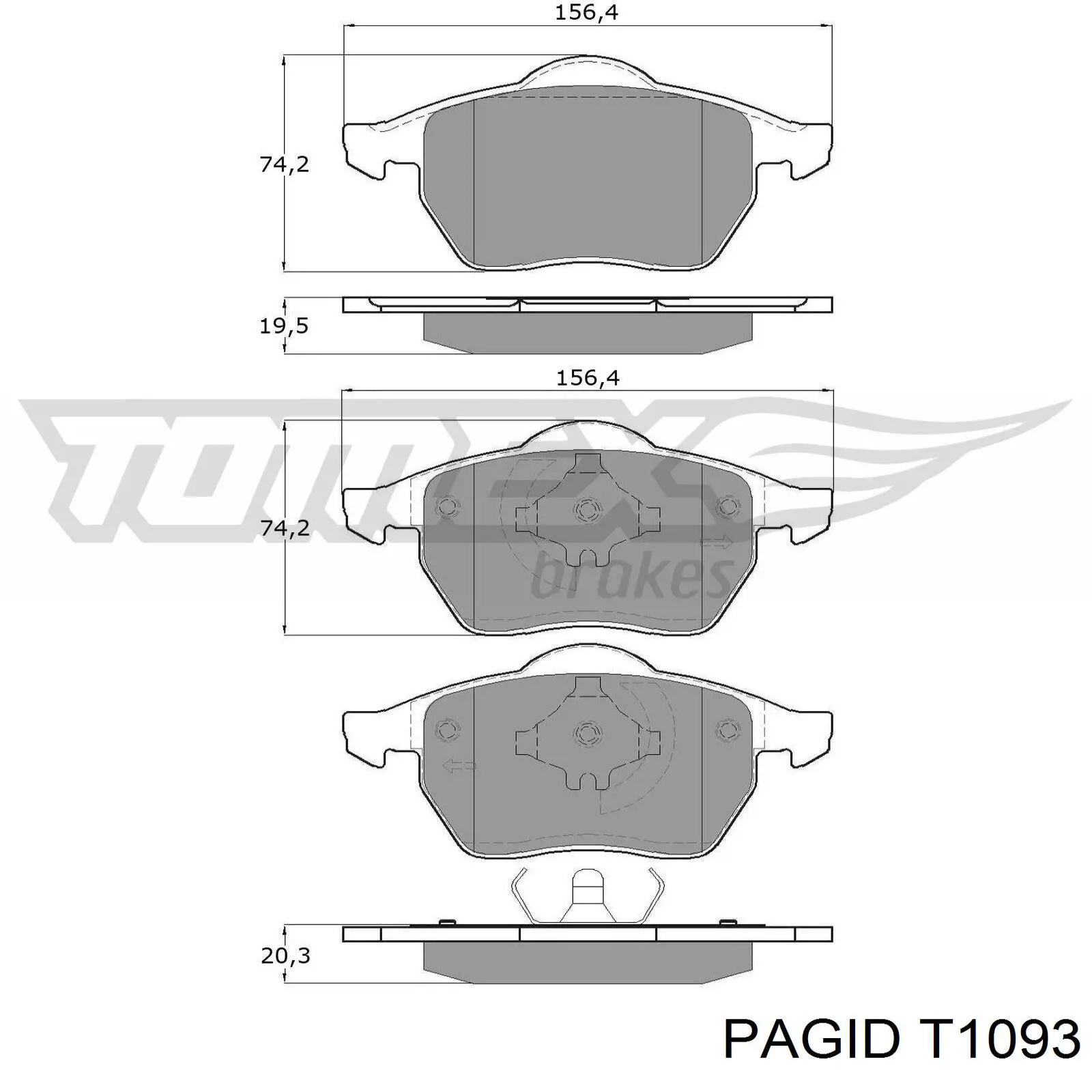 Гальмівні колодки HELLA-PAGID T1093 ціна, від 22.62 USD