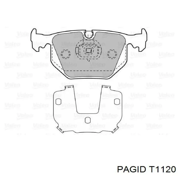 Задні гальмівні колодки T1120 HELLA-PAGID