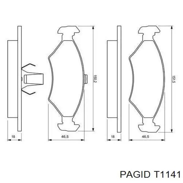 Гальмівні колодки HELLA-PAGID T1141 ціна, від 13.42 USD