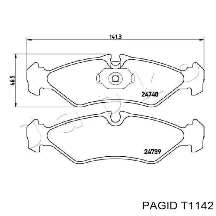 T1142 HELLA-PAGID Колодки гальмівні задні, дискові