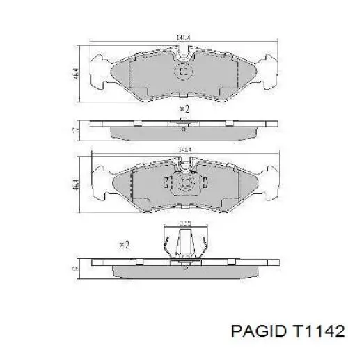 T1142 HELLA-PAGID колодки гальмові задні, дискові
