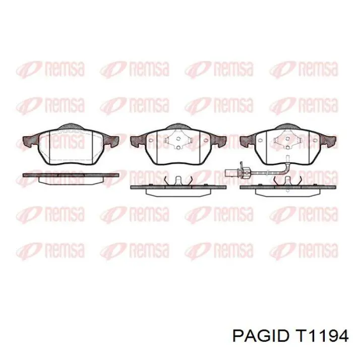 Передні тормозні колодки T1194 HELLA-PAGID