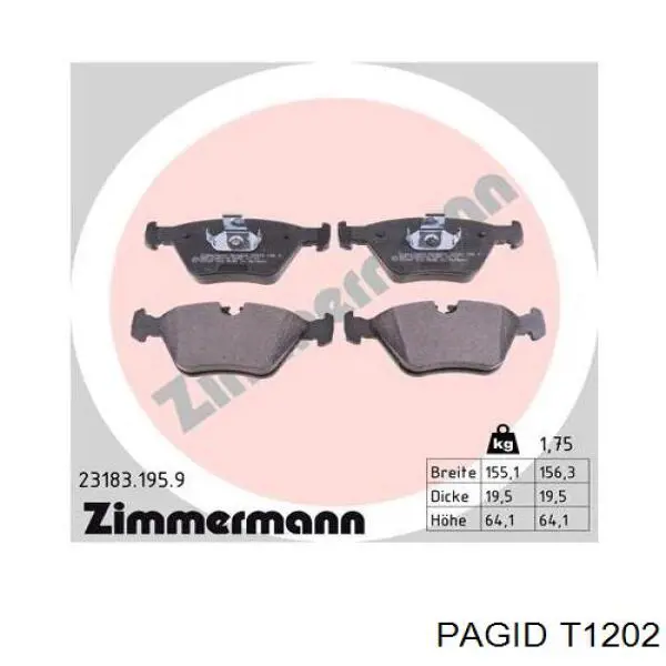Гальмівні колодки HELLA-PAGID T1202 ціна, від 37.05 USD
