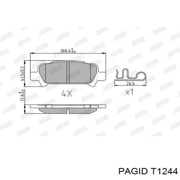 Задні дискові колодки HELLA-PAGID T1244